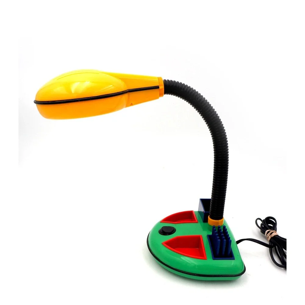 Vtg 80s Rabbit Tanaka Multi-Colored Gooseneck Desk Lamp Memphis Milano Style